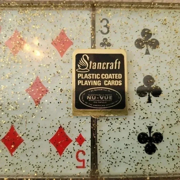 Vintage Stancraft Plastic Coated Playing Cards EA Glass - Picture 5 of 5
